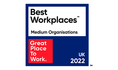 Great Place to Work. Best Workplaces. Medium Organisations. UK 2022.